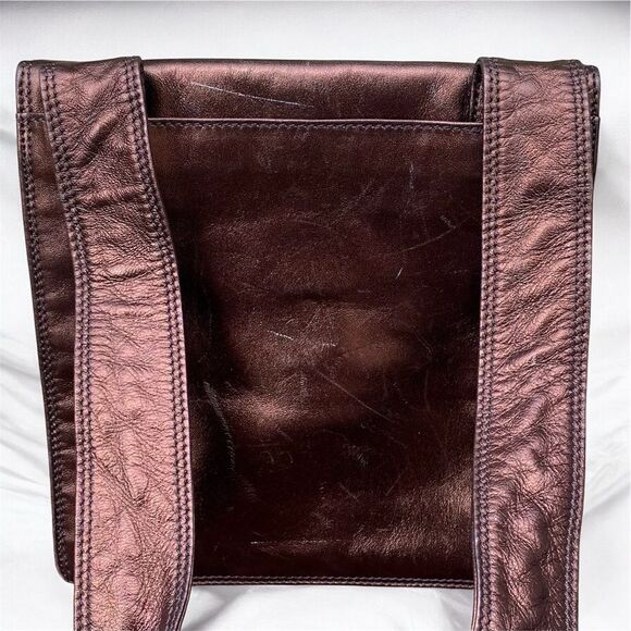 Vintage Chanel Metalic Brown Leather Flap Messenger CrossbodyBag w/COA & Card - Picture 4 of 15